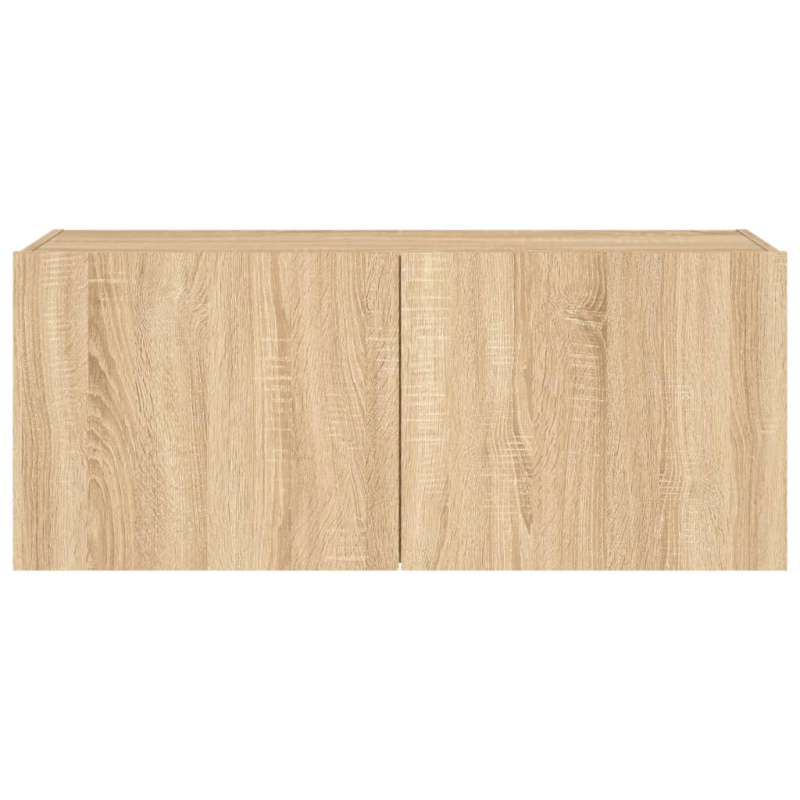 TV-Wandschrank mit LED-Leuchten Sonoma-Eiche 100x35x41 cm