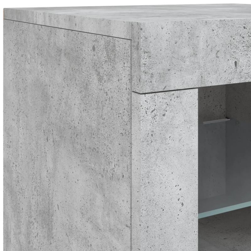 Sideboard mit LED-Leuchten Betongrau 181,5x37x67 cm