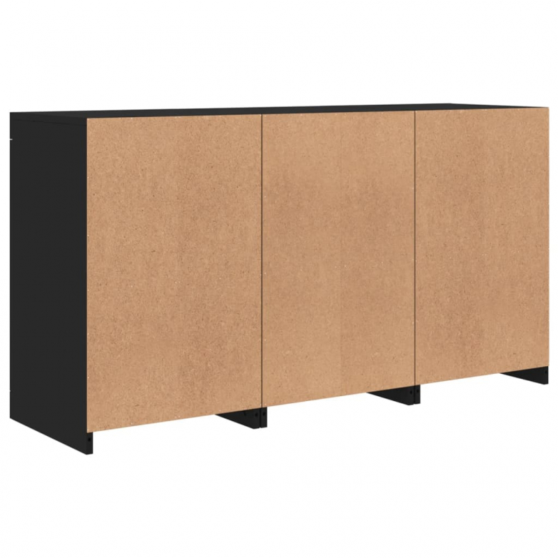 Sideboard mit LED-Leuchten Schwarz 123x37x67 cm