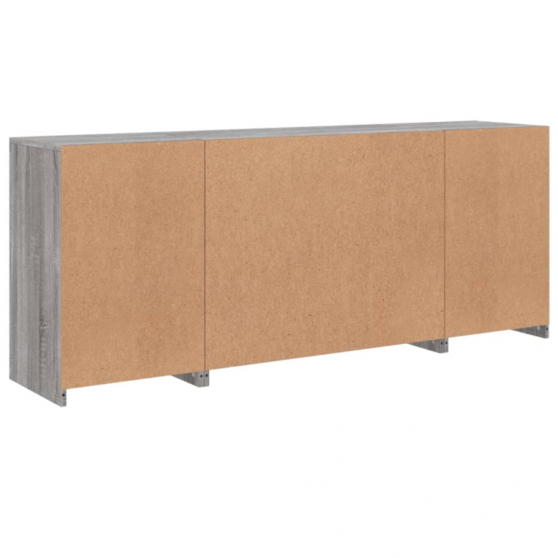 Sideboard mit LED-Leuchten Grau Sonoma 163x37x67 cm