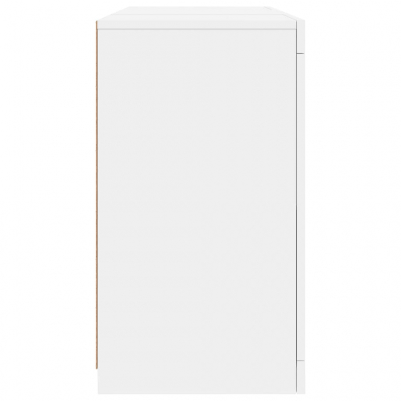 Sideboard mit LED-Leuchten Weiß 123x37x67 cm
