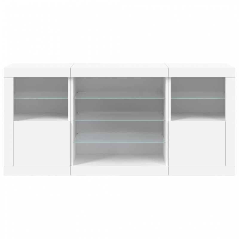 Sideboard mit LED-Leuchten Weiß 142,5x37x67 cm