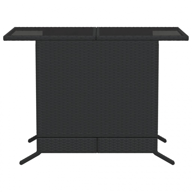 3-tlg. Bistro-Set mit Kissen Schwarz Poly Rattan