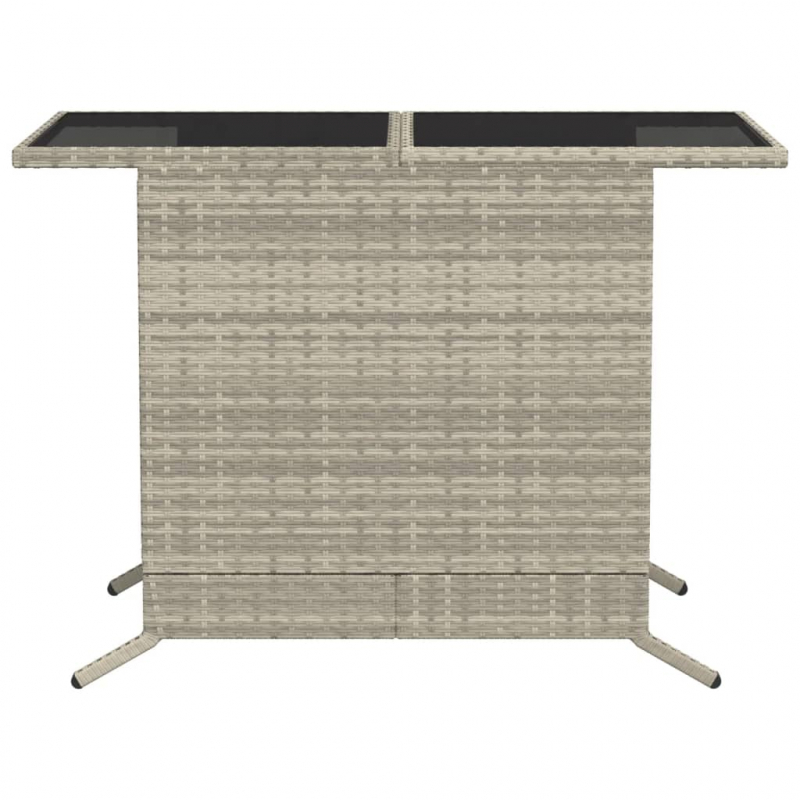 3-tlg. Bistro-Set mit Kissen Hellgrau Poly Rattan