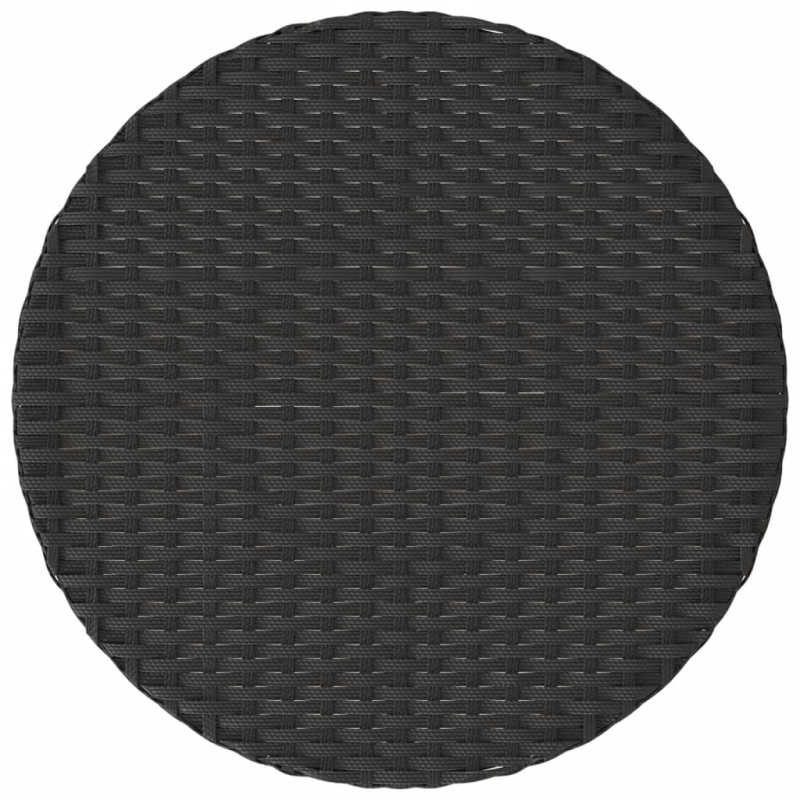 3-tlg. Bistro-Set mit Kissen Schwarz Poly Rattan