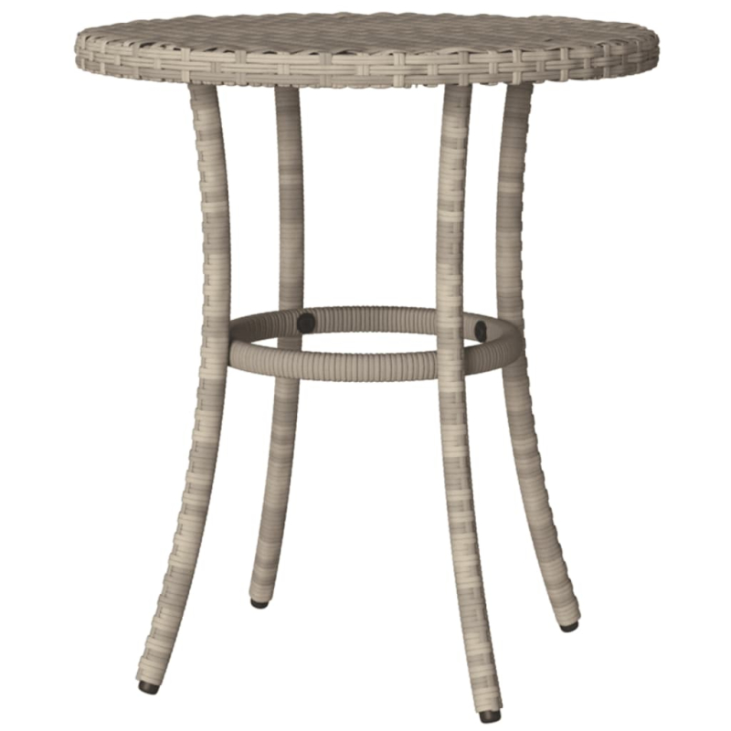 3-tlg. Bistro-Set mit Kissen Hellgrau Poly Rattan