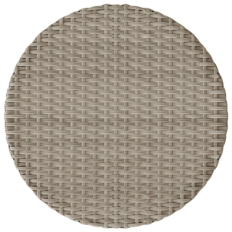 3-tlg. Bistro-Set mit Kissen Hellgrau Poly Rattan