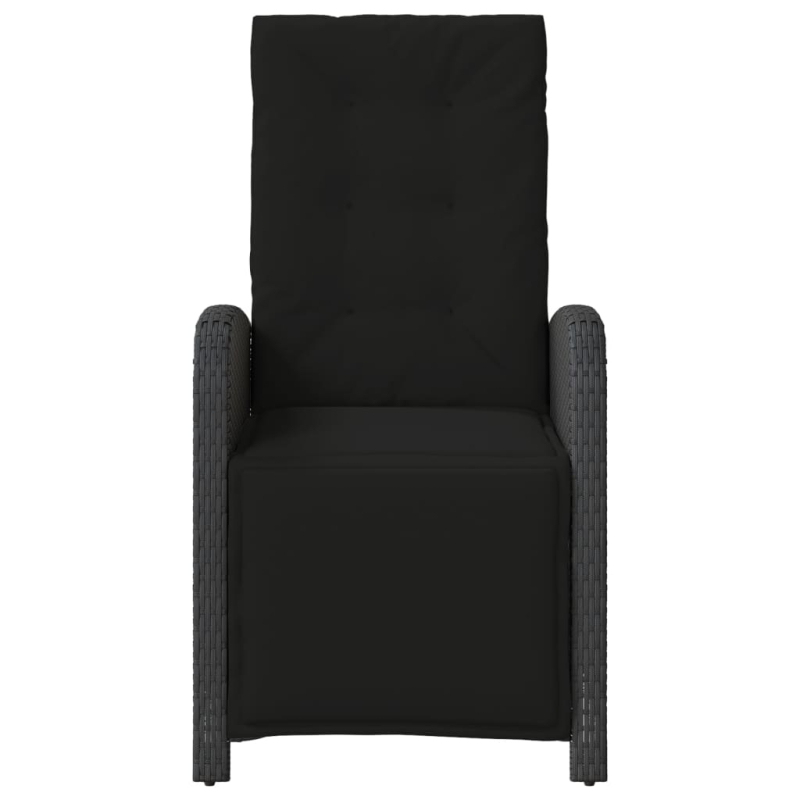 3-tlg. Bistro-Set mit Kissen Schwarz Poly Rattan