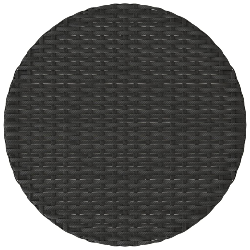 3-tlg. Bistro-Set mit Kissen Schwarz Poly Rattan