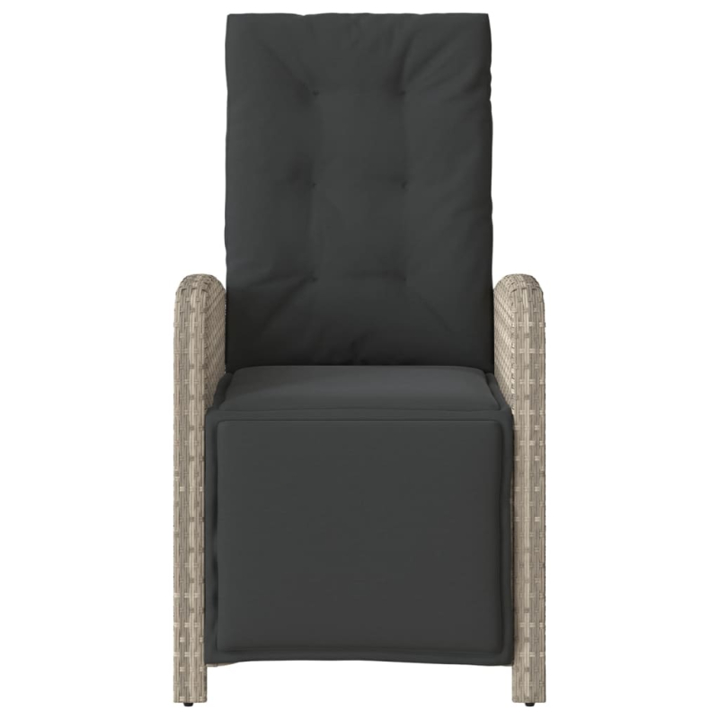 3-tlg. Bistro-Set mit Kissen Hellgrau Poly Rattan