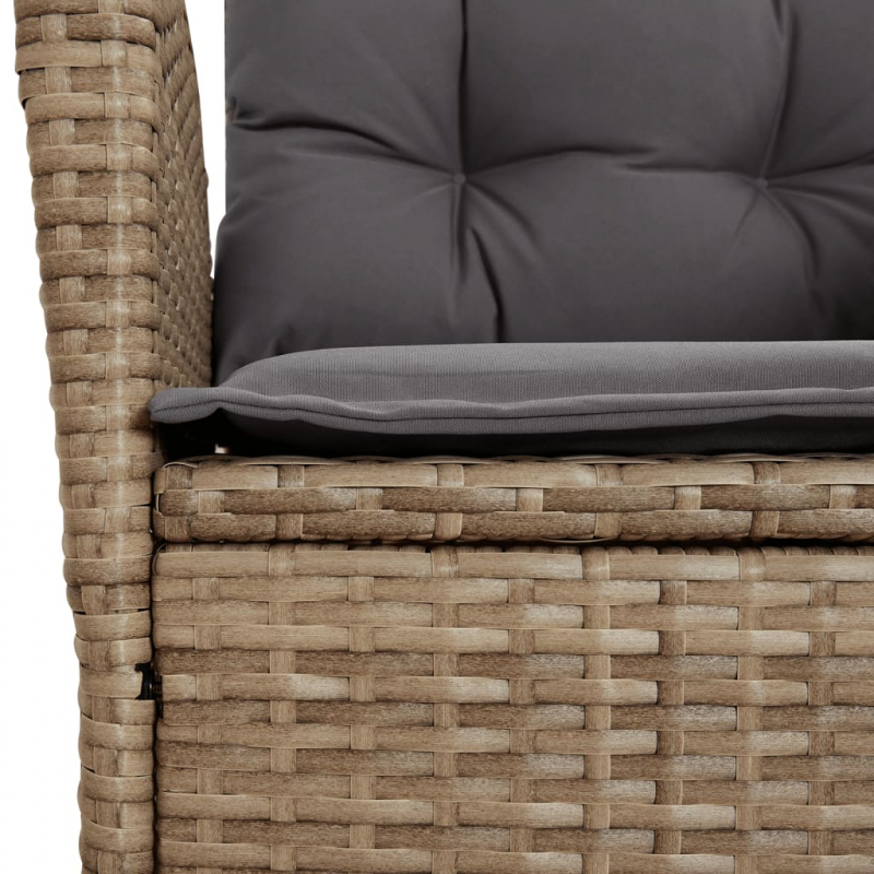Gartensessel Kissen 2Stk. Verstellbar Beigemischung Poly Rattan
