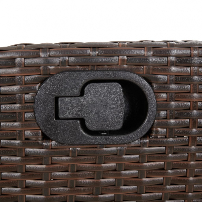 Gartensessel mit Fußteil Verstellbar Braun Poly Rattan