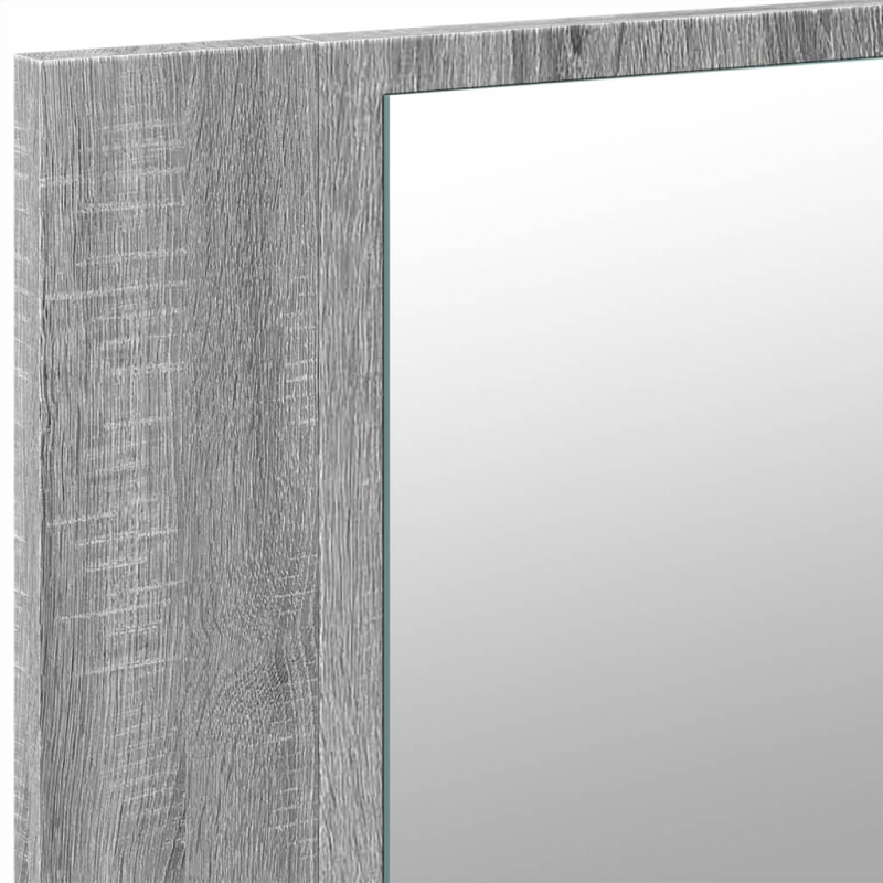 LED-Spiegelschrank Grau Sonoma 90x12x45 cm Acryl