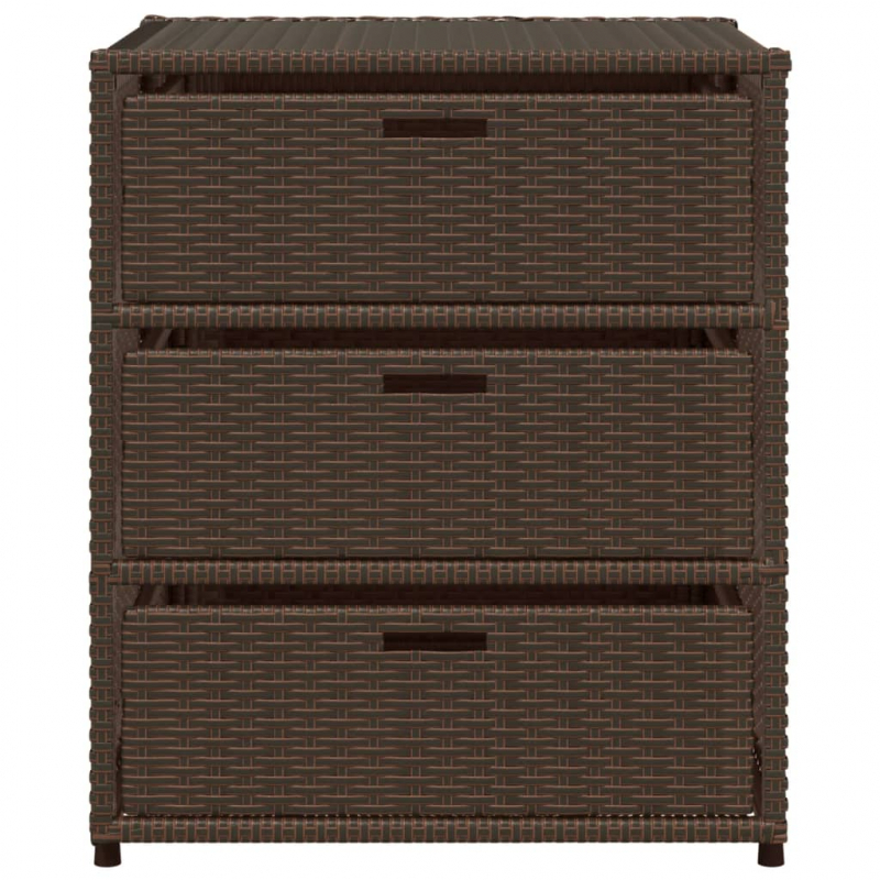 Gartenschrank Braun 55x59x69 cm Poly Rattan