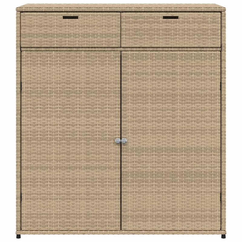 Gartenschrank Beige 105x55x113 cm Poly Rattan