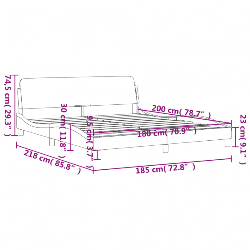 Bettgestell mit Kopfteil ohne Matratze Rosa 180x200 cm Samt