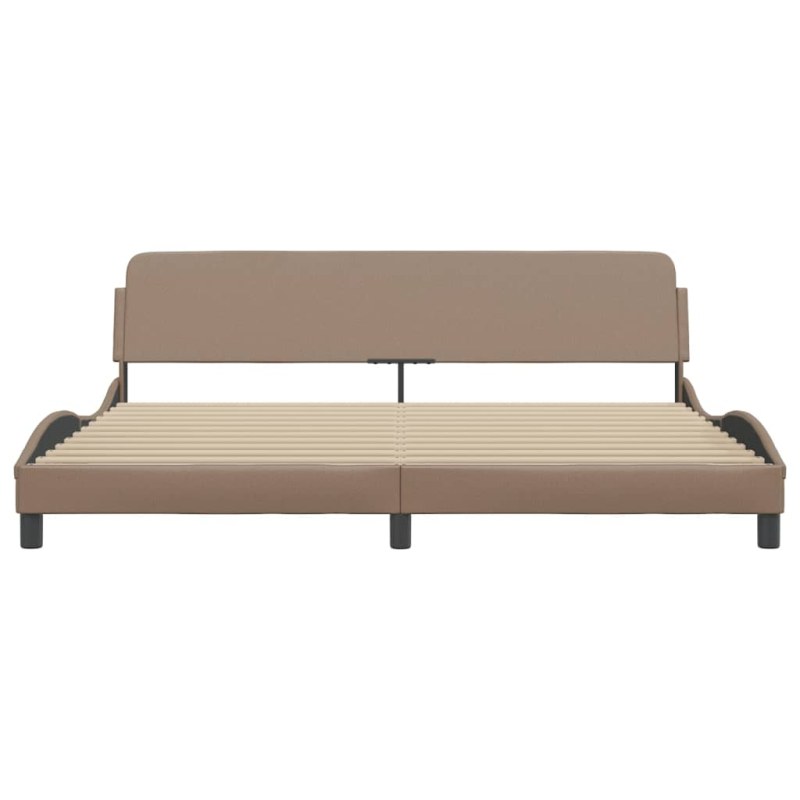 Bettgestell mit Kopfteil Cappuccino-Braun 200x200 cm Kunstleder