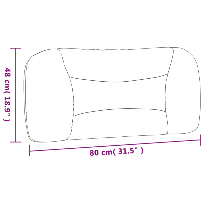 Kopfteil-Kissen Cappuccino-Braun 80 cm Kunstleder