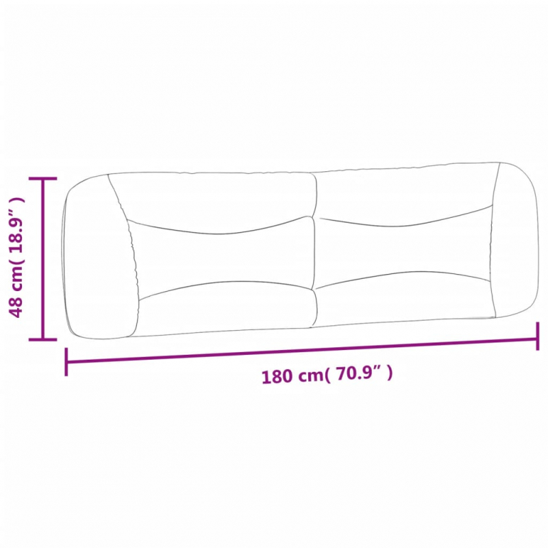 Kopfteil-Kissen Dunkelbraun 180 cm Stoff