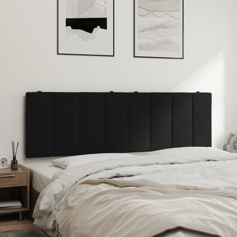 Kopfteil-Kissen Schwarz 160 cm Samt