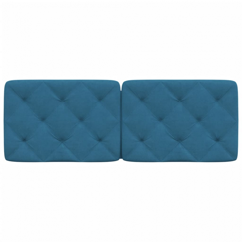 Kopfteil-Kissen Blau 140 cm Samt