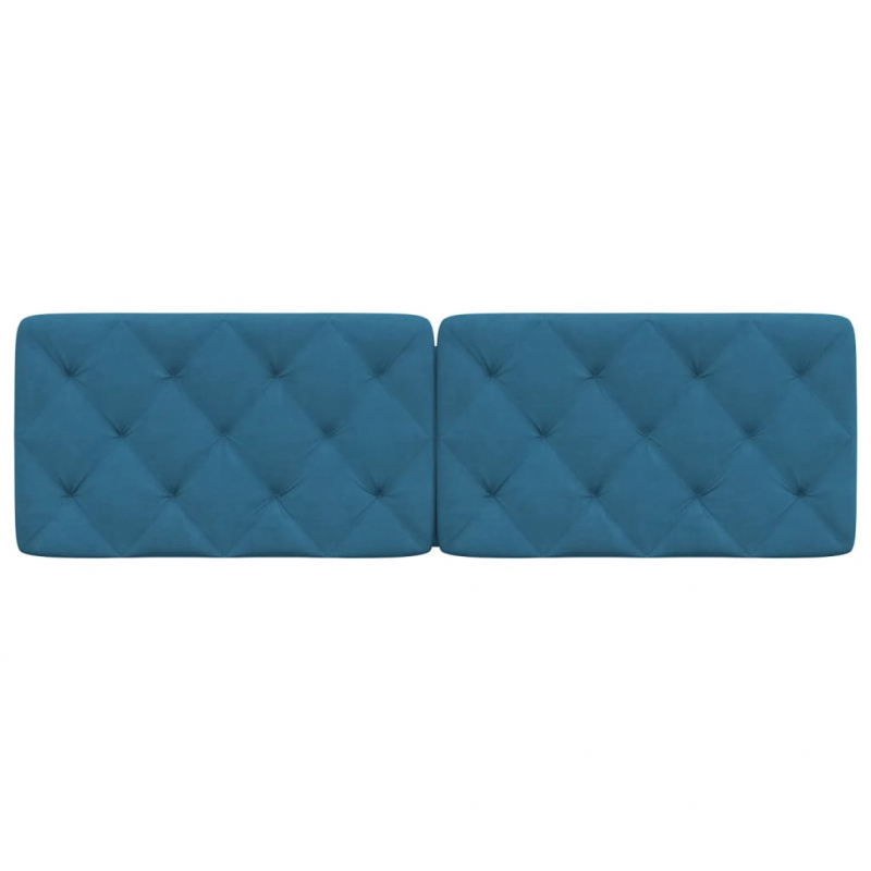 Kopfteil-Kissen Blau 160 cm Samt