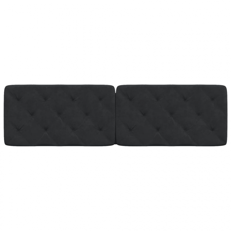 Kopfteil-Kissen Schwarz 180 cm Samt