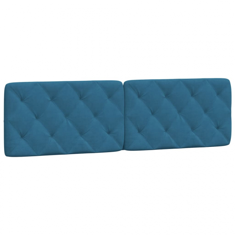 Kopfteil-Kissen Blau 180 cm Samt