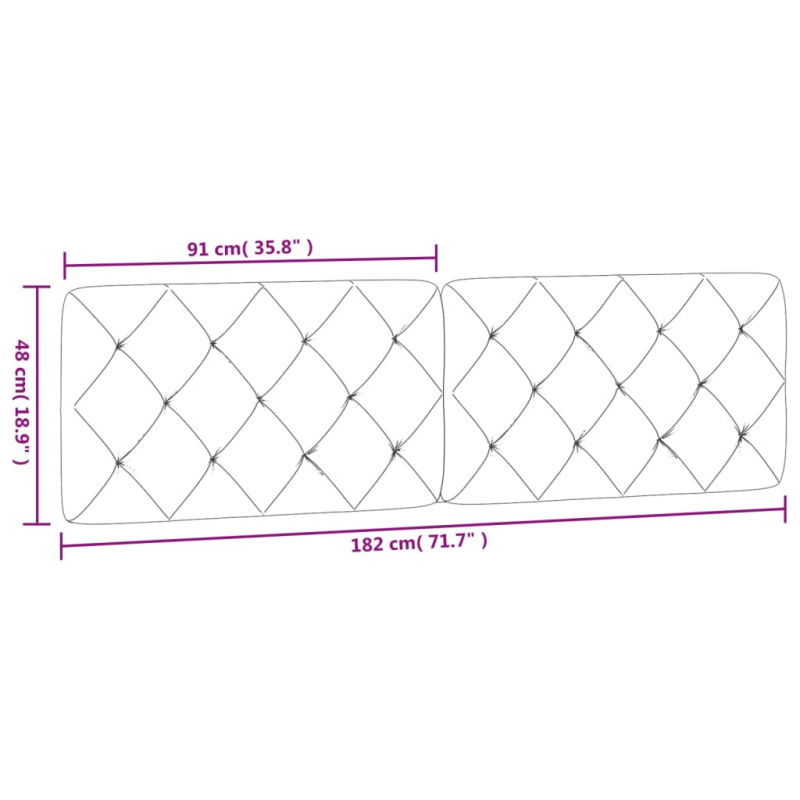 Kopfteil-Kissen Blau 180 cm Samt