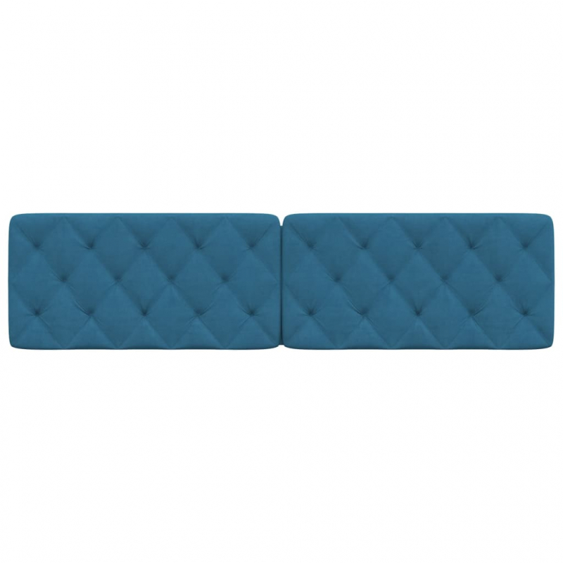 Kopfteil-Kissen Blau 200 cm Samt