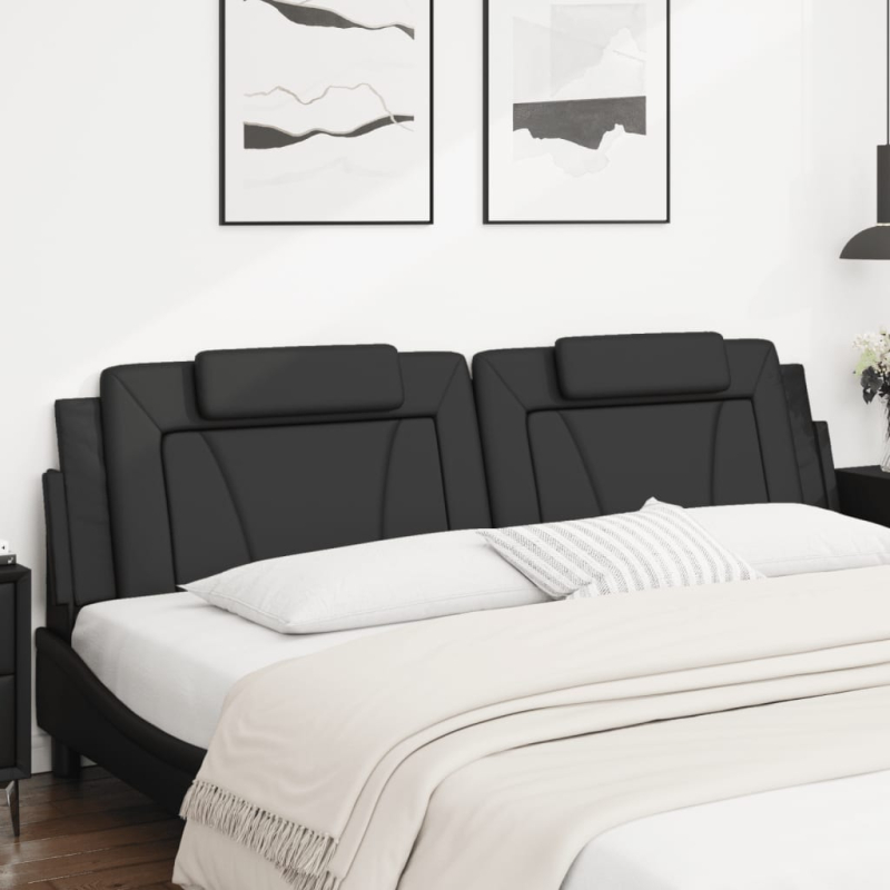 Kopfteil-Kissen Schwarz 200 cm Kunstleder