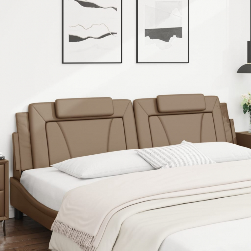 Kopfteil-Kissen Cappuccino-Braun 200 cm Kunstleder