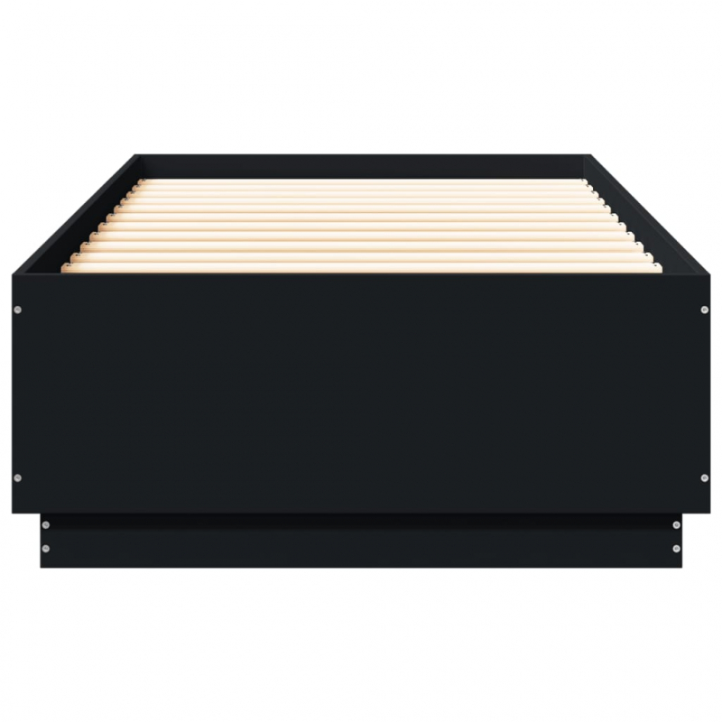 Bettgestell mit LED Schwarz 100x200 cm Holzwerkstoff