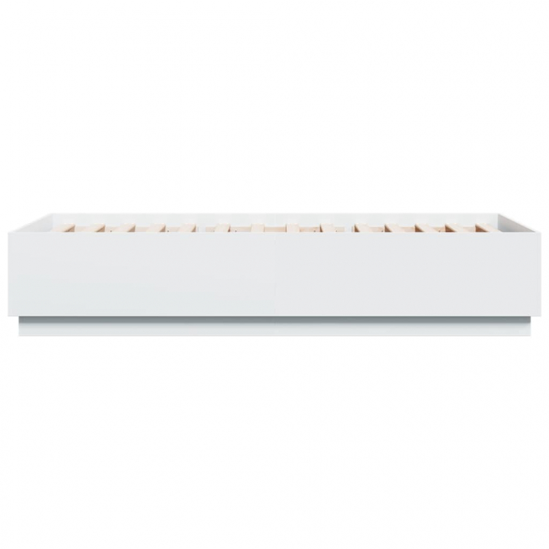 Bettgestell mit LED Weiß 90x200 cm Holzwerkstoff