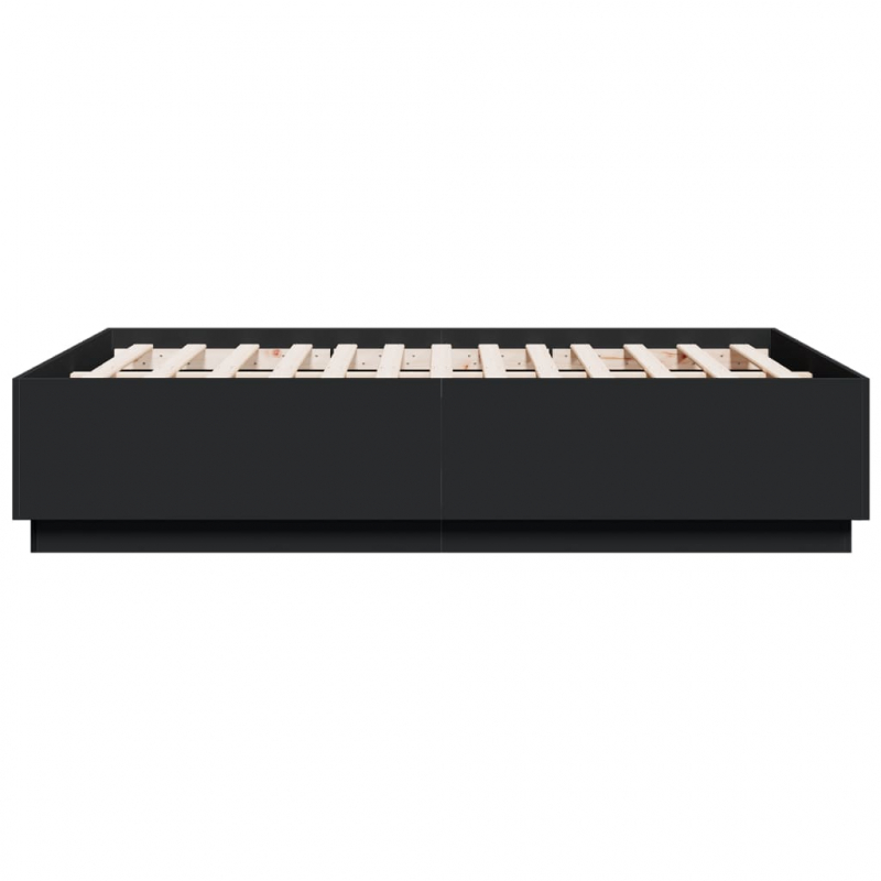 Bettgestell mit LED Schwarz 120x190 cm Holzwerkstoff
