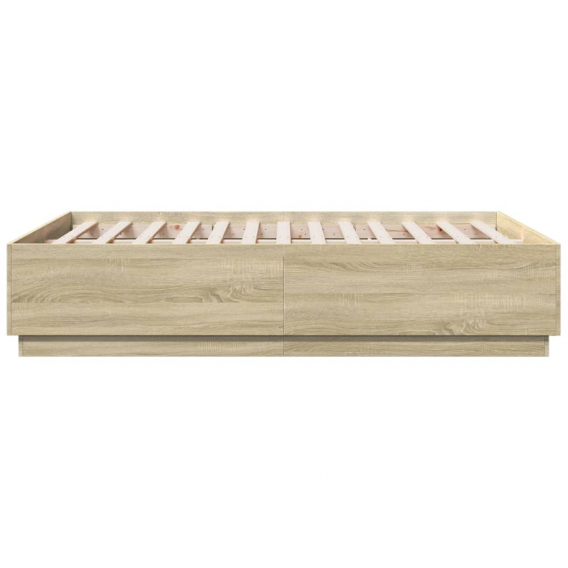 Bettgestell mit LED Sonoma-Eiche 120x190 cm Holzwerkstoff