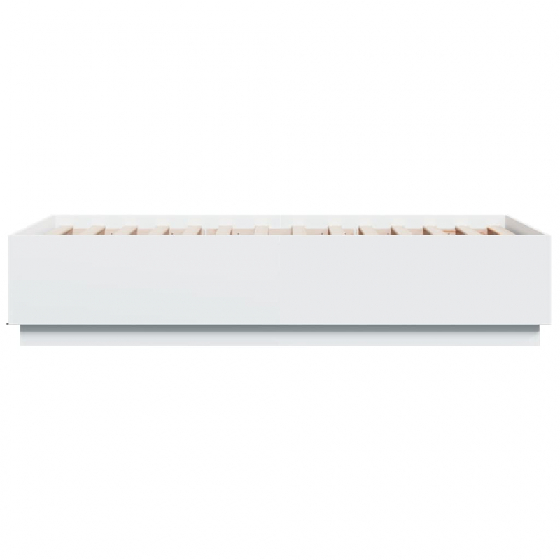 Bettgestell mit LED Weiß 90x190 cm Holzwerkstoff