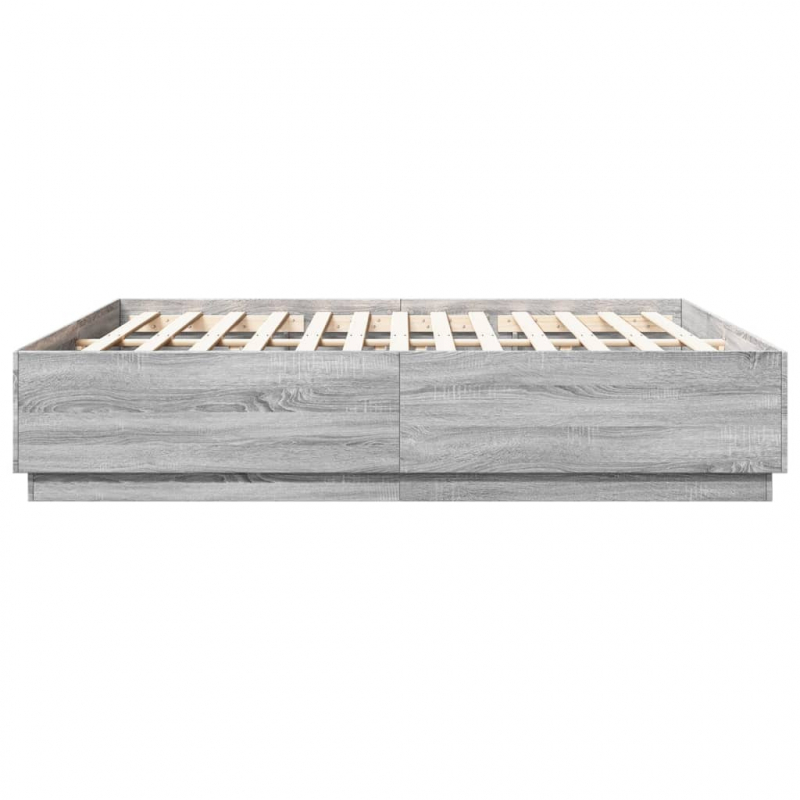 Bettgestell Grau Sonoma 200x200 cm Holzwerkstoff