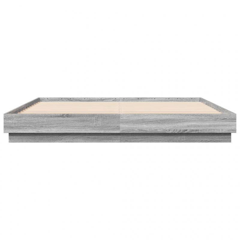 Bettgestell Grau Sonoma 200x200 cm Holzwerkstoff