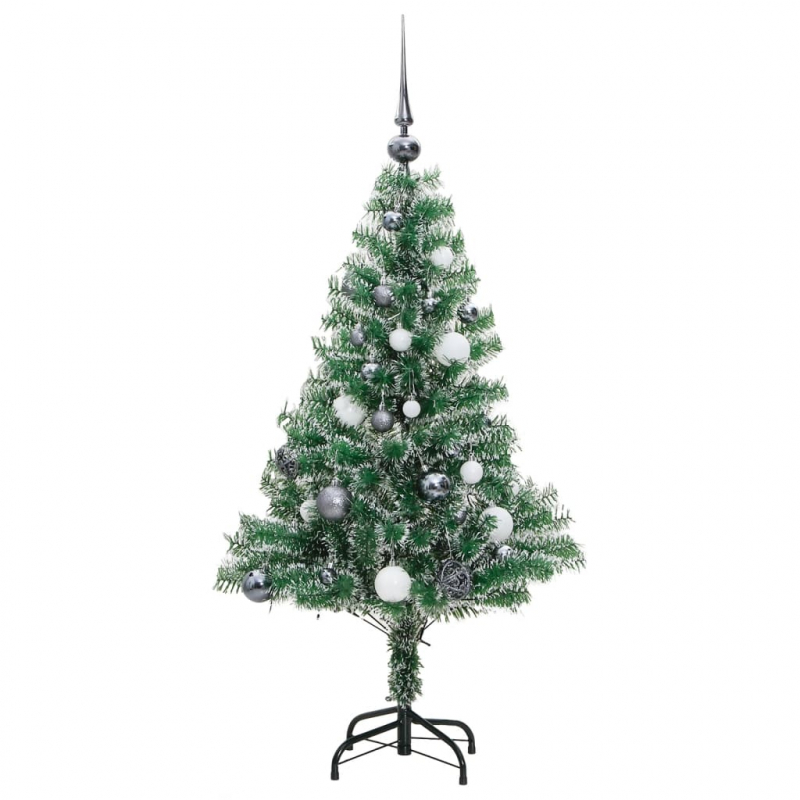 Künstlicher Weihnachtsbaum mit Schnee & Kugeln 150 LEDs 120 cm