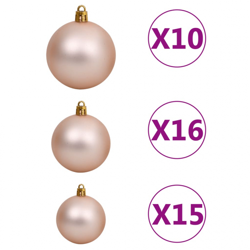Künstlicher Weihnachtsbaum 300 LEDs & Kugeln Beschneit 180 cm