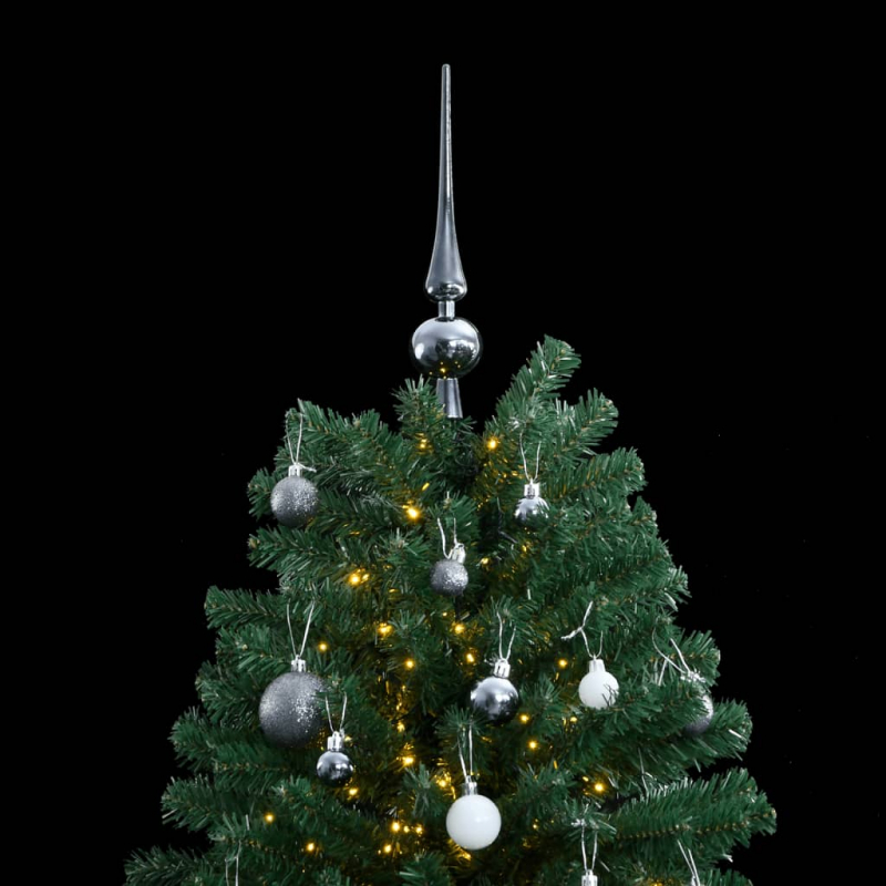 Künstlicher Weihnachtsbaum Klappbar 300 LEDs & Kugeln 180 cm