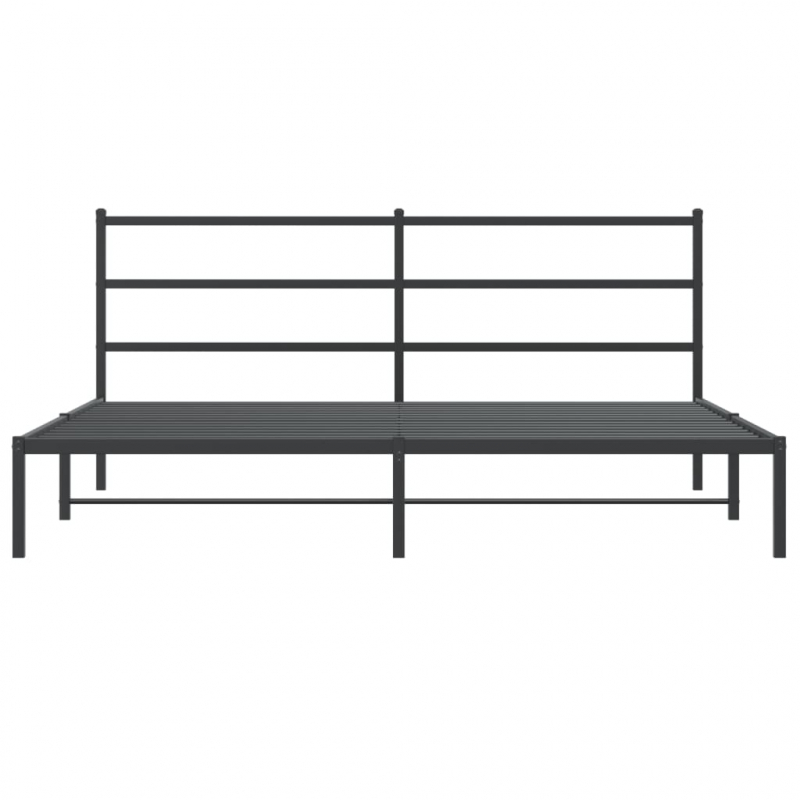 Bettgestell mit Kopfteil Metall Schwarz 200x200 cm