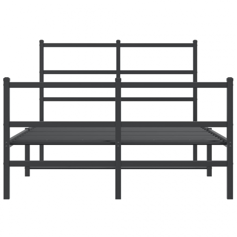 Bettgestell mit Kopf- und Fußteil Metall Schwarz 120x200 cm