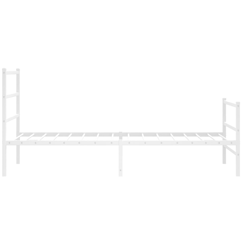 Bettgestell mit Kopf- und Fußteil Metall Weiß 100x200 cm