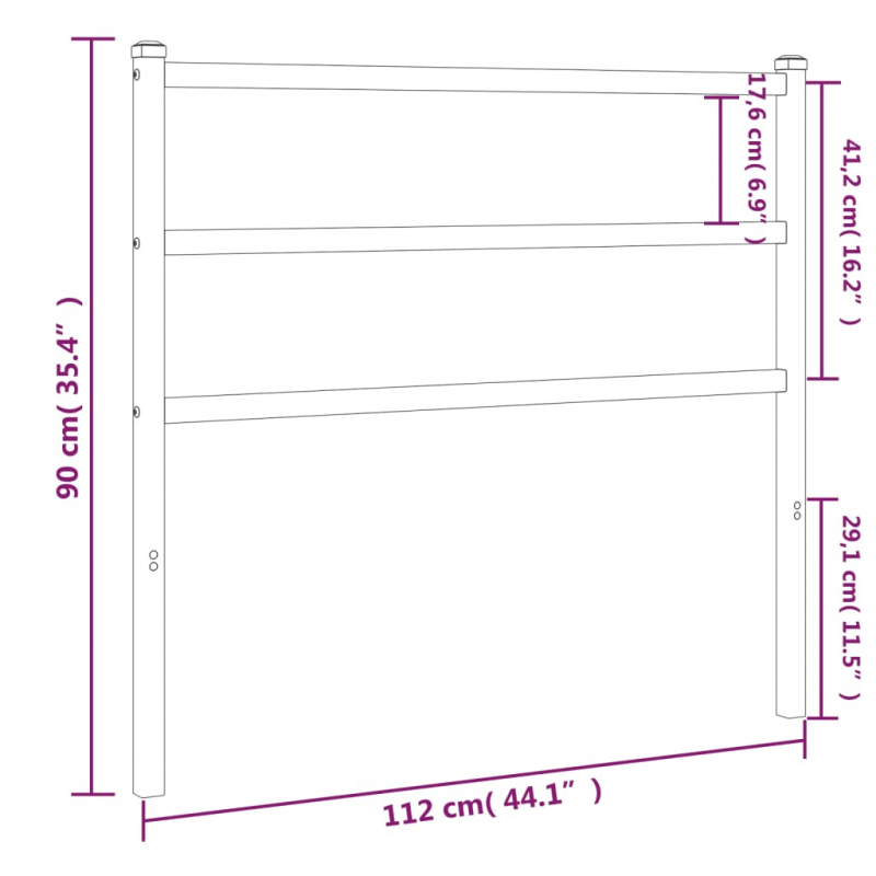Kopfteil Metall Weiß 107 cm