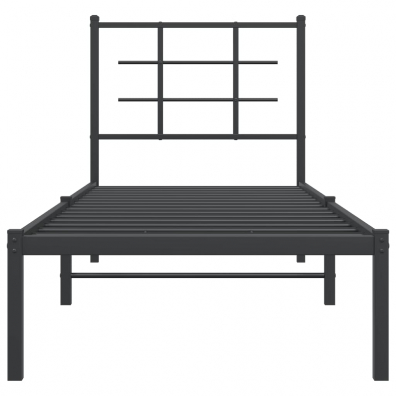 Bettgestell mit Kopfteil Metall Schwarz 80x200 cm