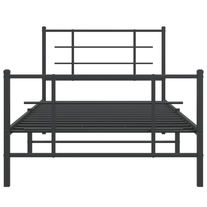 Bettgestell mit Kopf- und Fußteil Metall Schwarz 100x200 cm