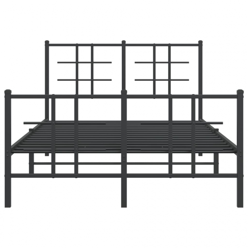 Bettgestell mit Kopf- und Fußteil Metall Schwarz 120x200 cm