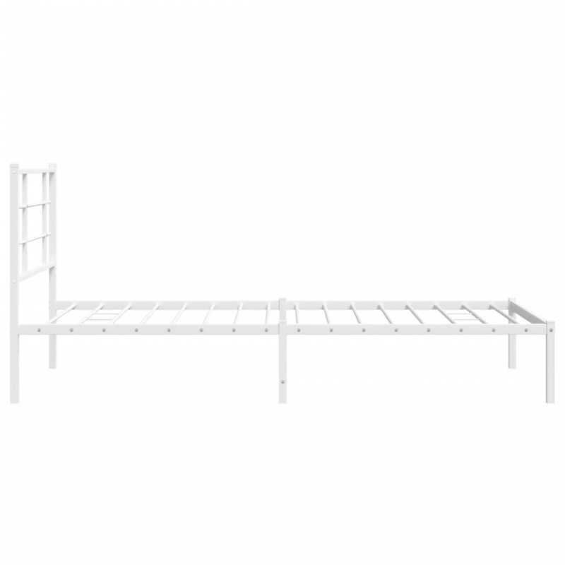 Bettgestell mit Kopfteil Metall Weiß 107x203 cm
